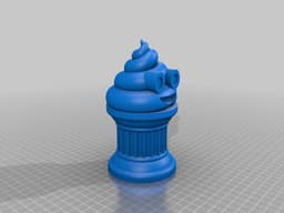 Poop Emoji Trophy With Eye Rings 3d model