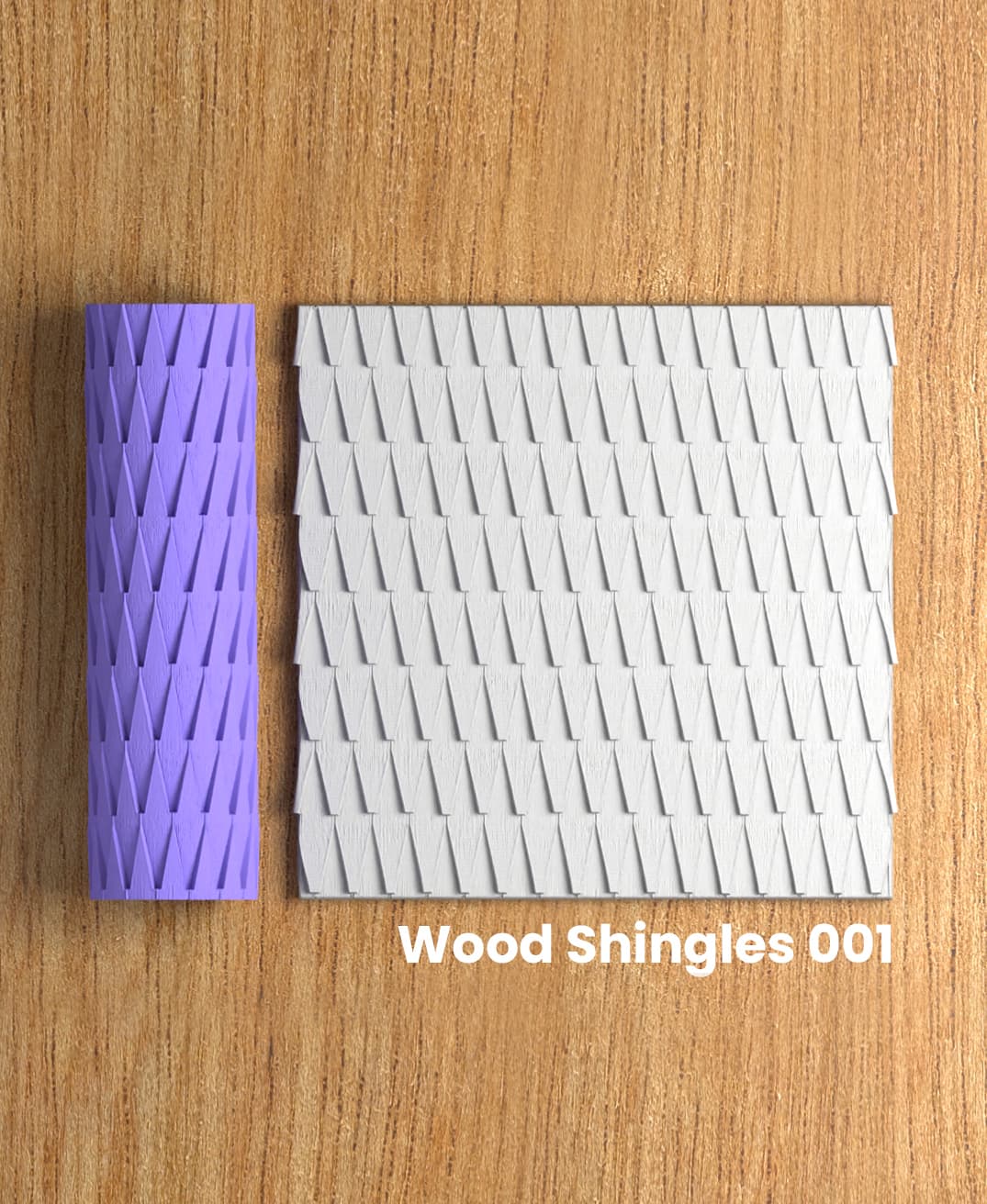 Collection Soda | Wood Shingles 001 | Polymer Clay Seamless Texture Roller 3d model