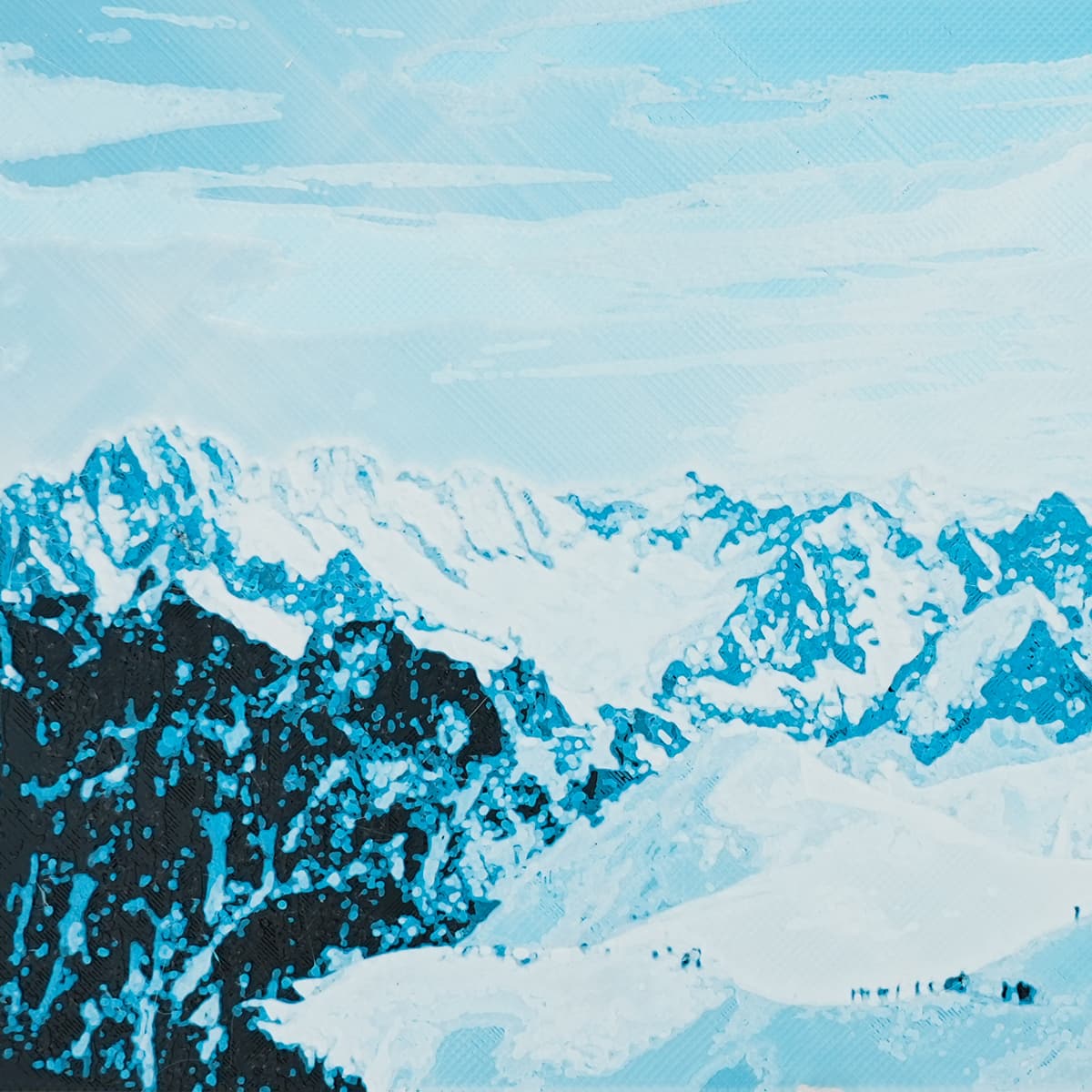 Snow Mountain Oil Painting(Hueforge Painting) 3d model