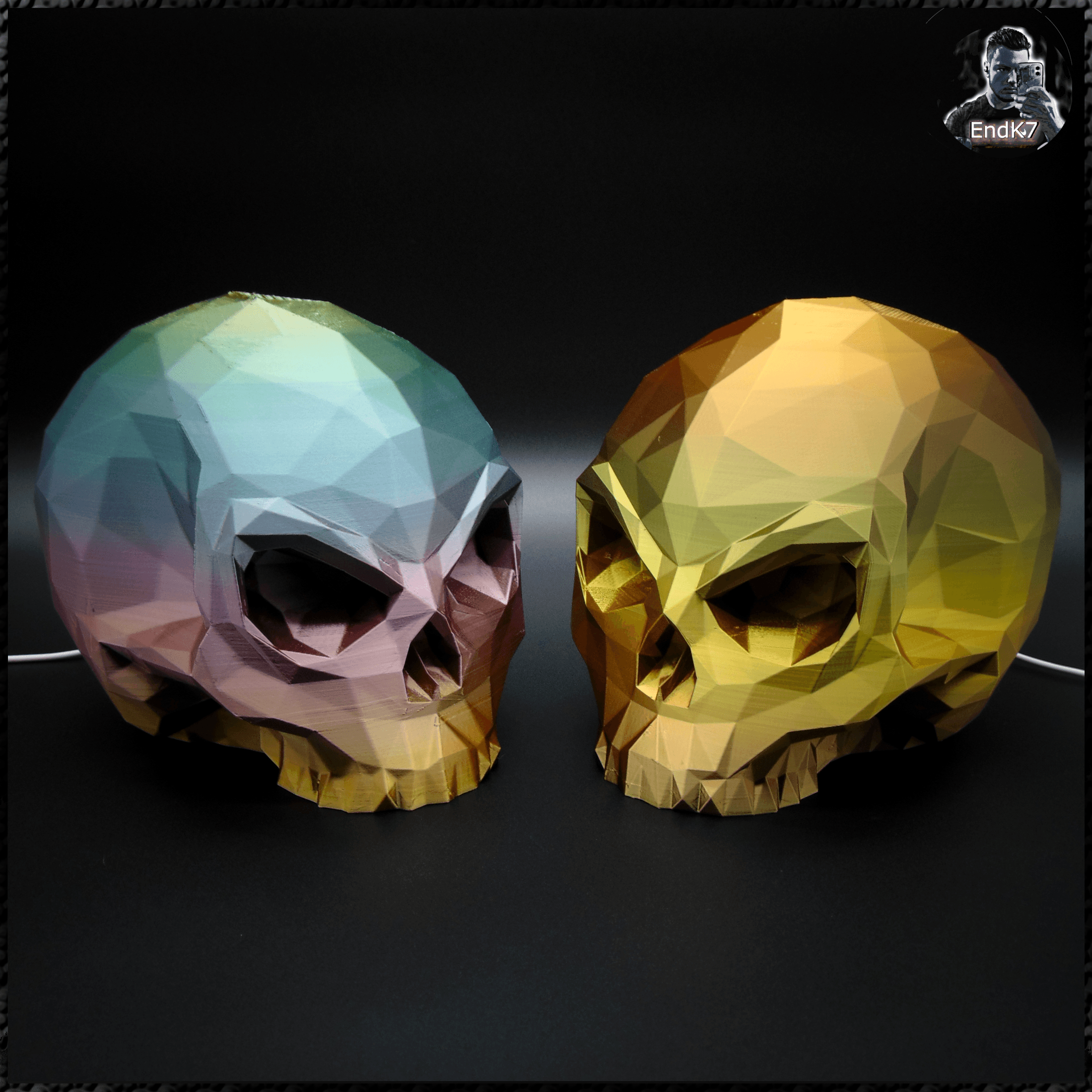 Low Poly Skull Lamp 3d model