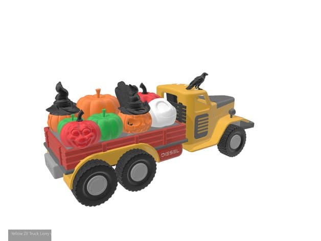 Halloween Load For Zil Old School Dump Truck 3d model