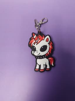 Cute Punk Rock Unicorn Keychain/backpack charm 3d model