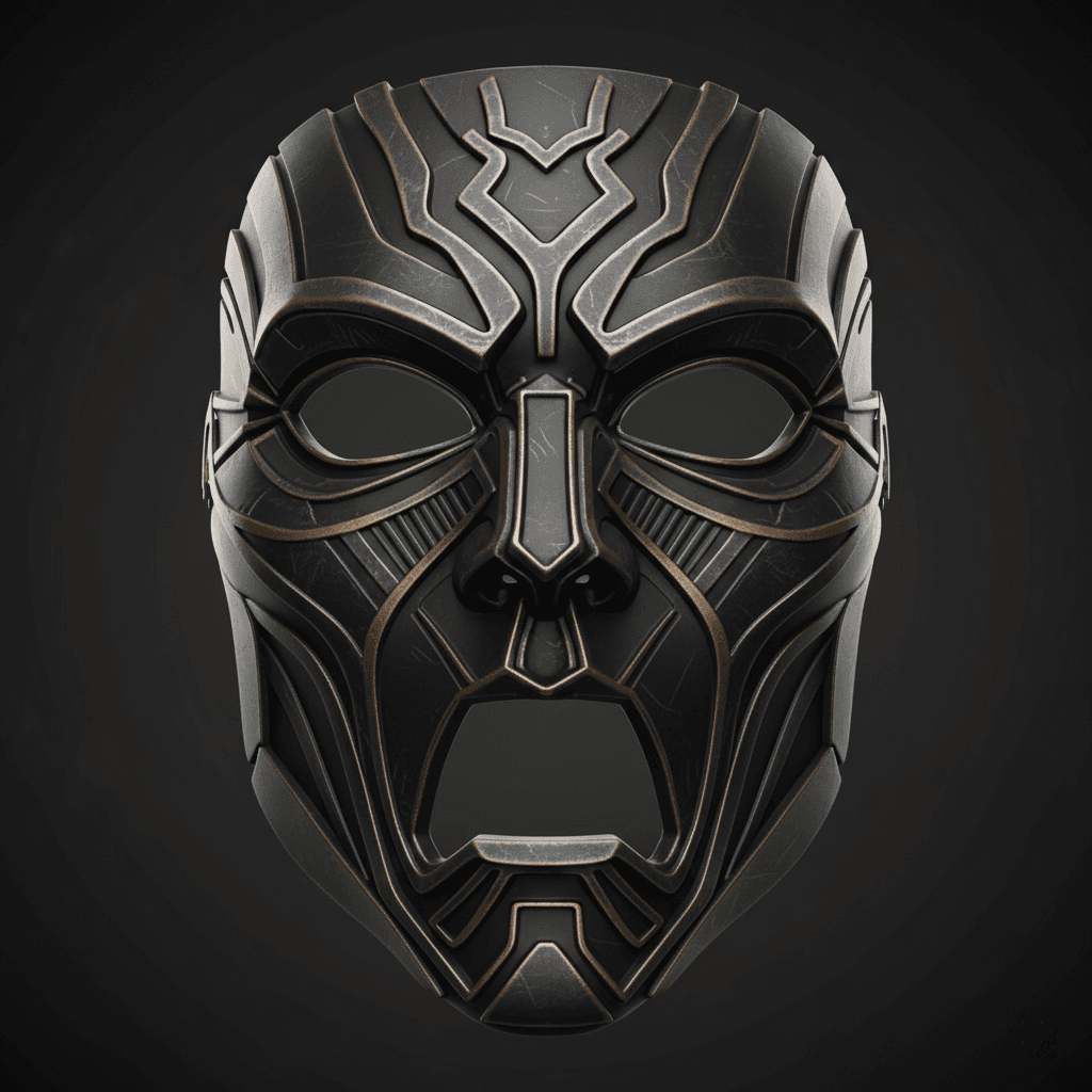 Black Abyss Wearable Horror Mask High Detail STL 3d model