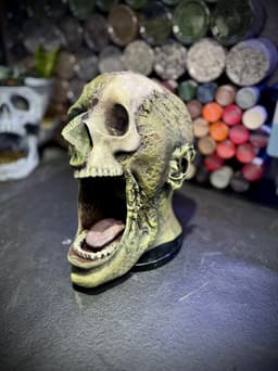 Zombie skull headphones and controller holder..stl 3d model