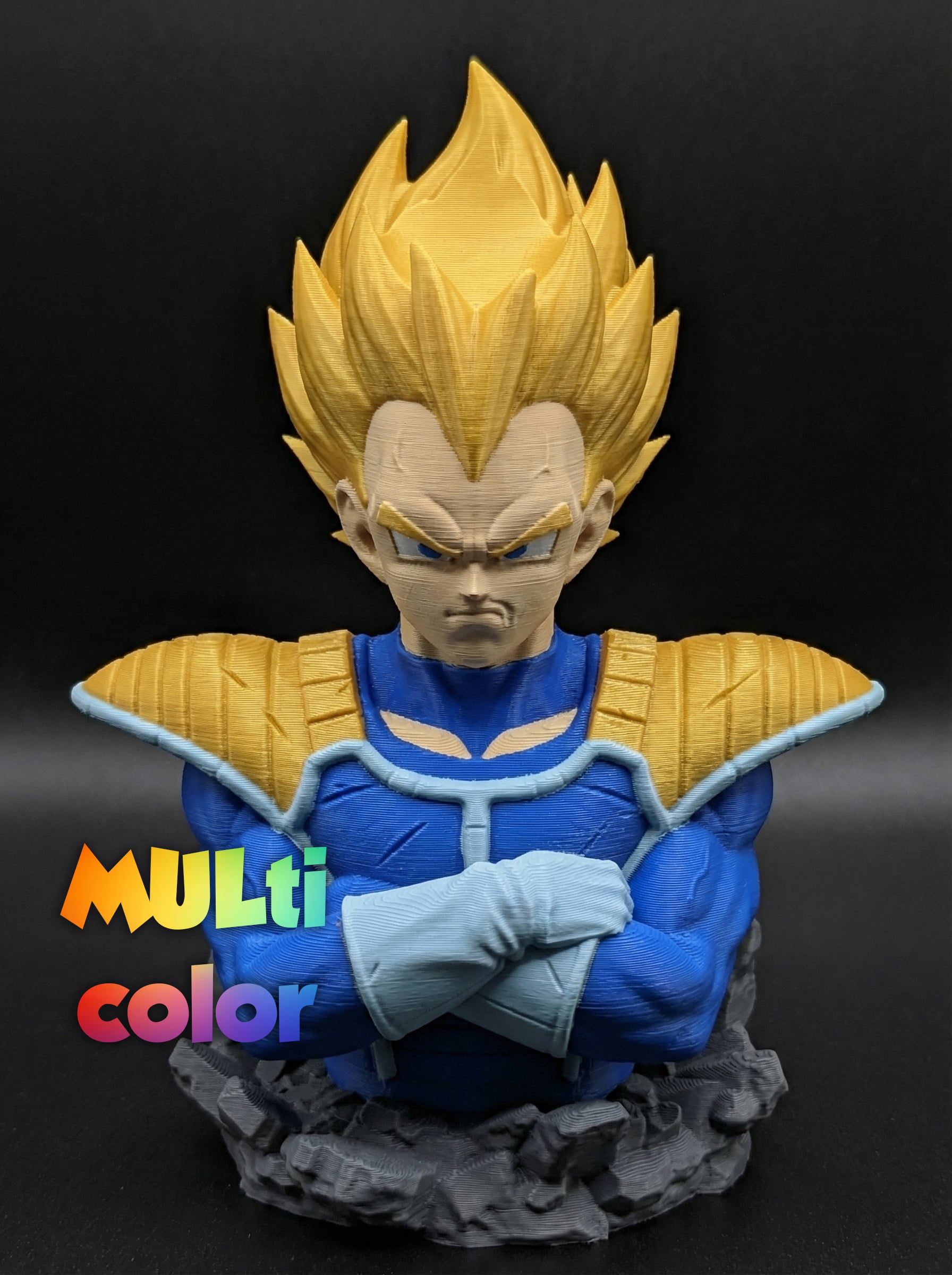 Vegeta DBZ Bust Multi-Color 3MF | Anime Figure | Bambu Ready 3d model