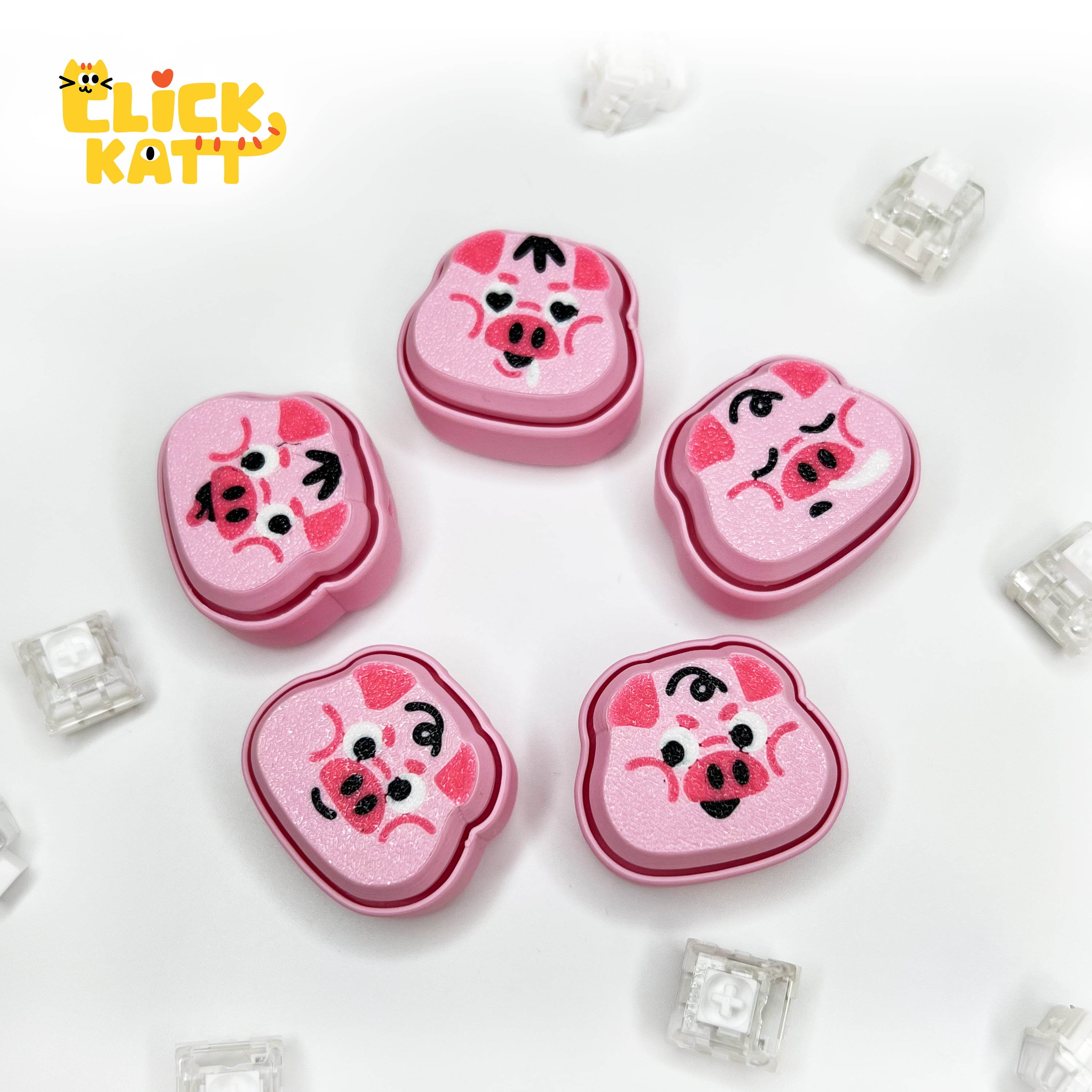 Piggy- Clicker Fidget Toy Keychain 3d model