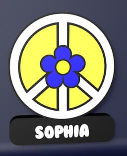 Flower Peace Sign - LED Strip compatible 3d model