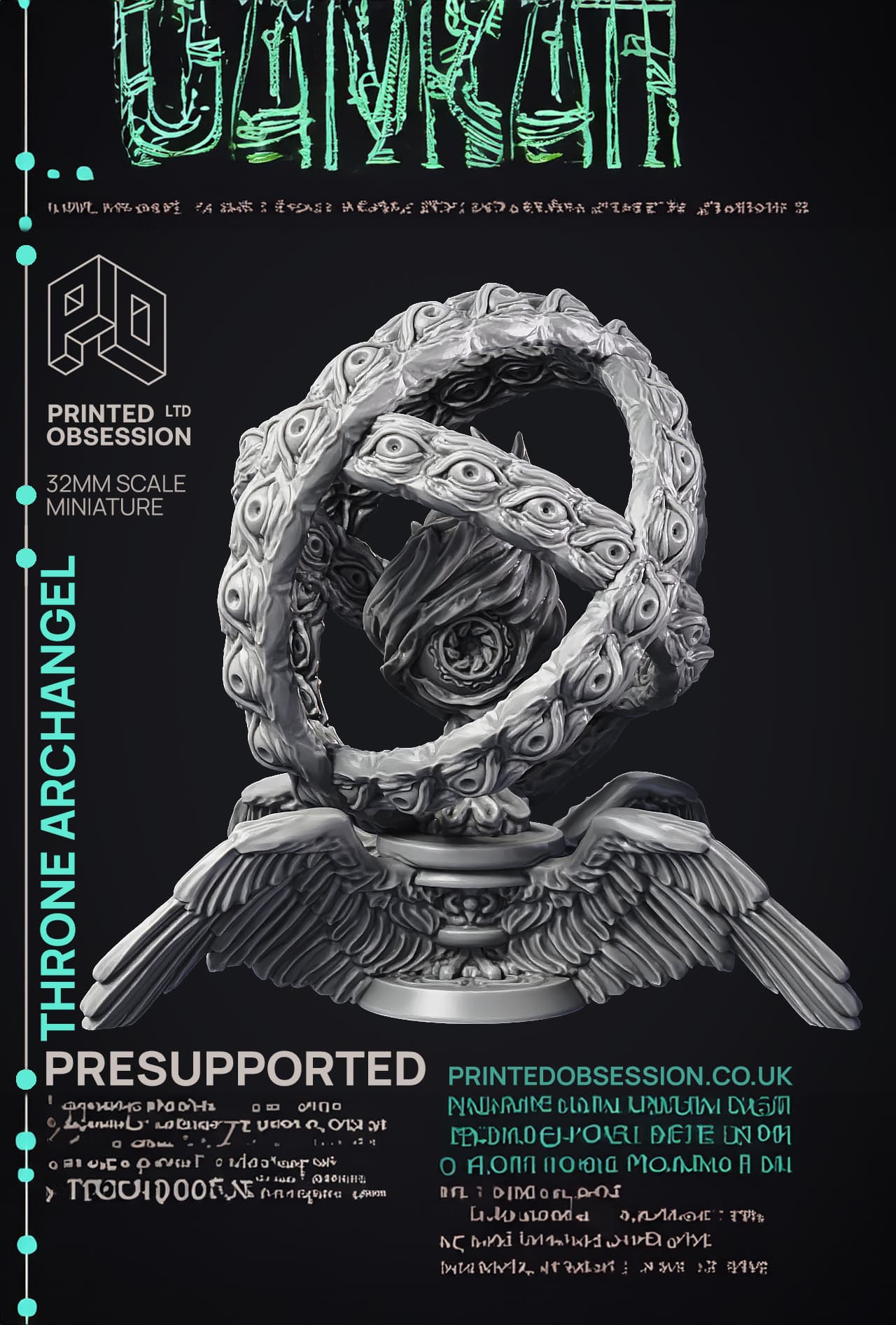 Throne - Archangel - PRESUPPORTED - Heaven hath no Fury - 32mm scale 3d model