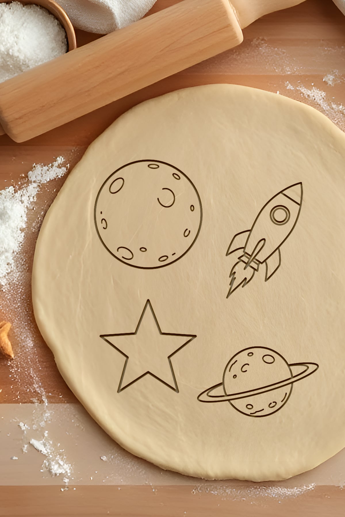 Space Set Cookie Cutter, Biscuit Cutter 3d model
