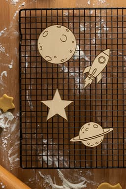 Space Set Cookie Cutter, Biscuit Cutter 3d model