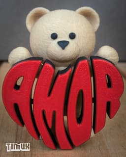 TEDDY BEAR WITH A "AMOR" SIGN 3d model