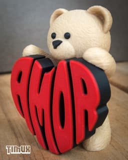 TEDDY BEAR WITH A "AMOR" SIGN 3d model