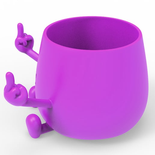 HAPPY FACE PLANTER MIDDLE FINGER 3d model