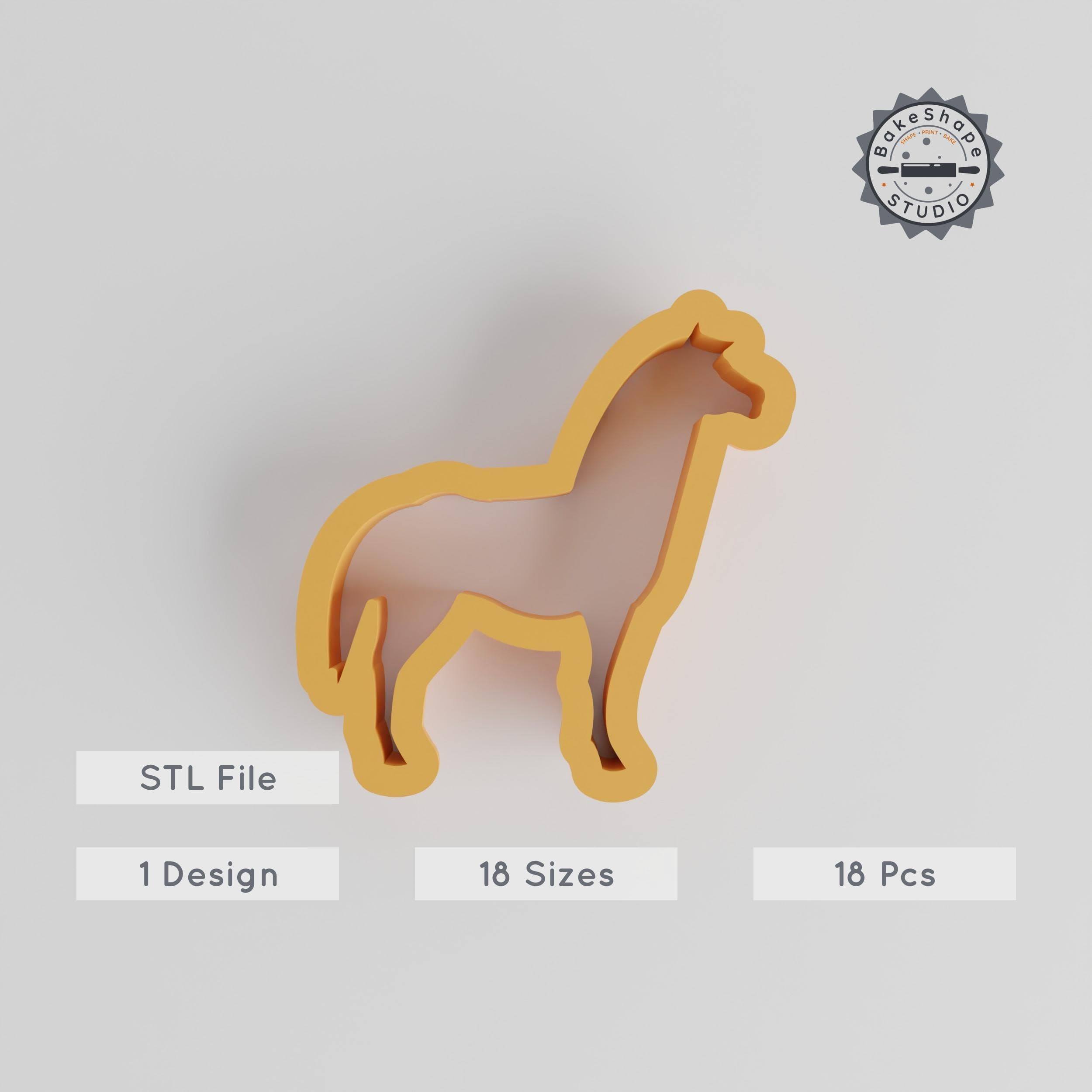 Horse Shape Cutter Set, 18 Sizes for Cookies, Fondant & Clay, Animal & Equine Design PRODUCT_137 3d model