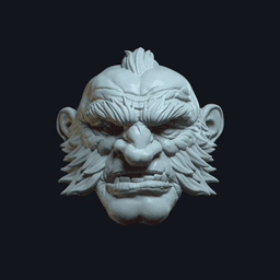 Dwarf v5 - Custom Action Figure Head 3d model