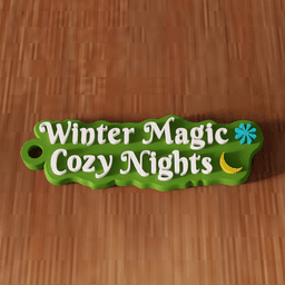 Winter Magic Cozy Nights Christmas Keychain 3d model