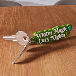 Winter Magic Cozy Nights Christmas Keychain 3d model