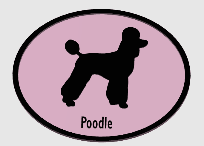 Poodle Dog Breed Plaque 3d model
