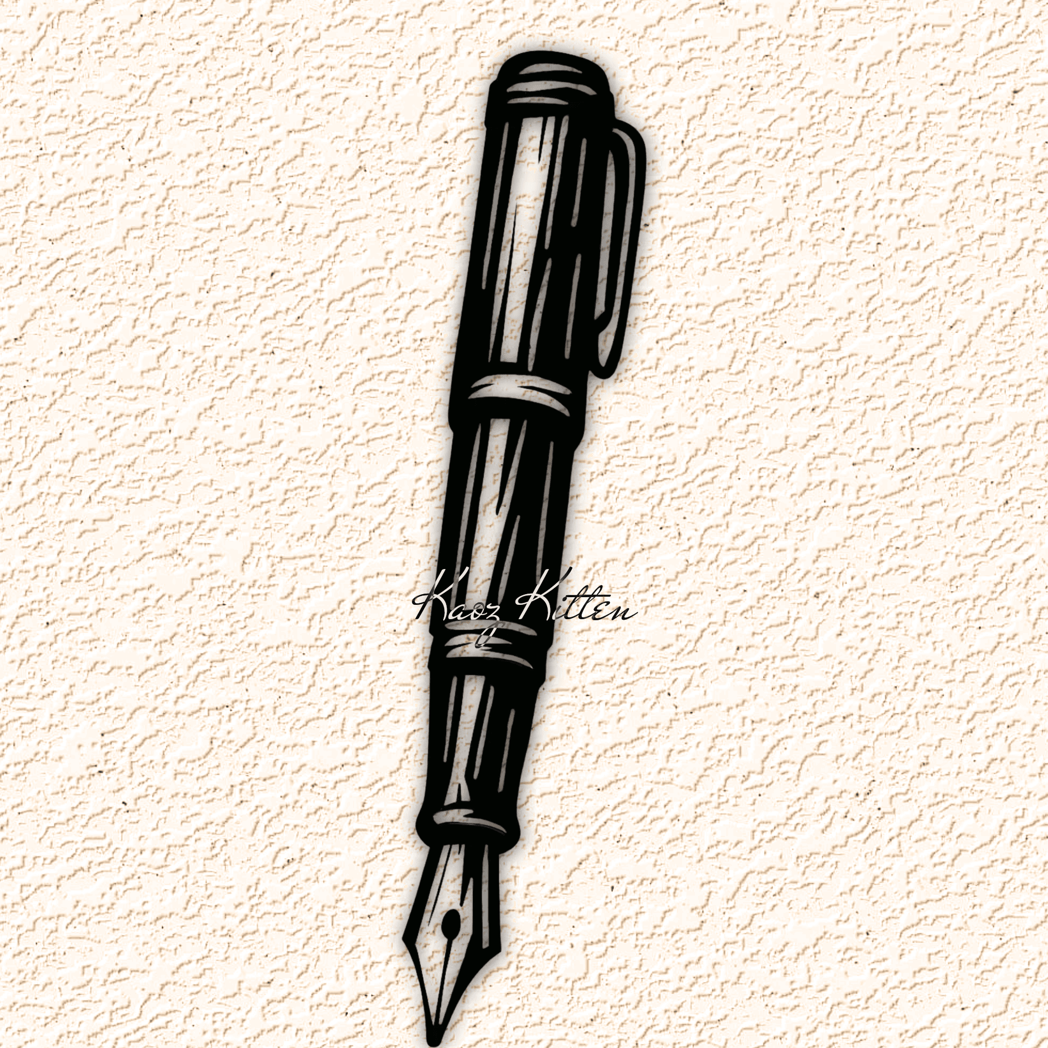 fountain pen wall art home decor 3d model