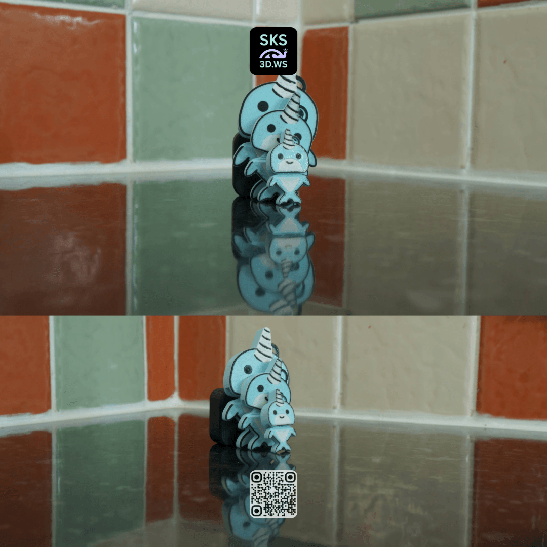 Narwhal Wiggle Keyring 3d model