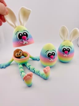 Flexi Bunny Eggs Hollow Version 3d model
