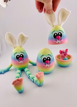 Flexi Bunny Eggs Hollow Version 3d model