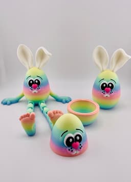Flexi Bunny Eggs Hollow Version 3d model