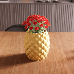 Pineapple Geometric Vase Planter Pot 3d model