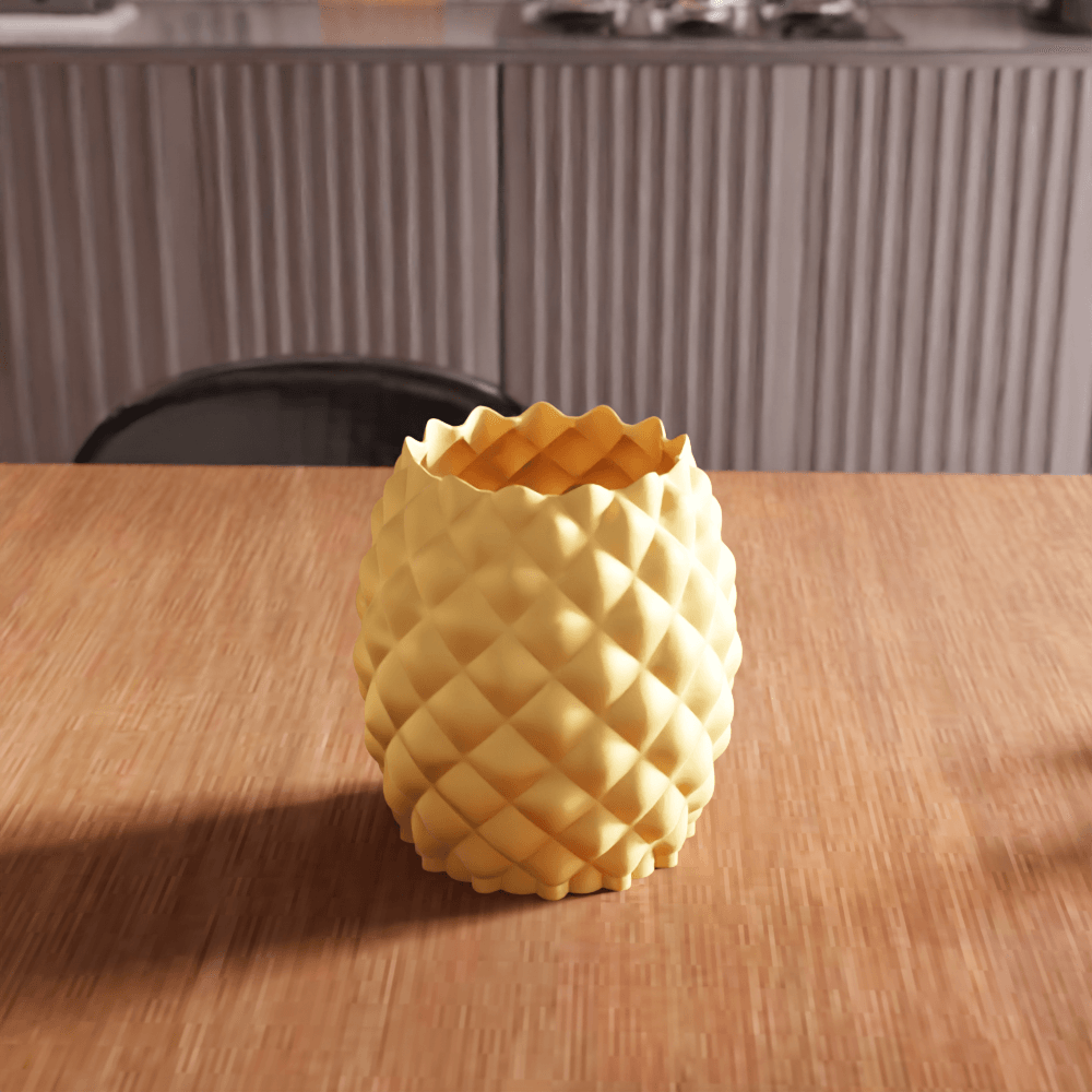 Pineapple Geometric Vase Planter Pot 3d model