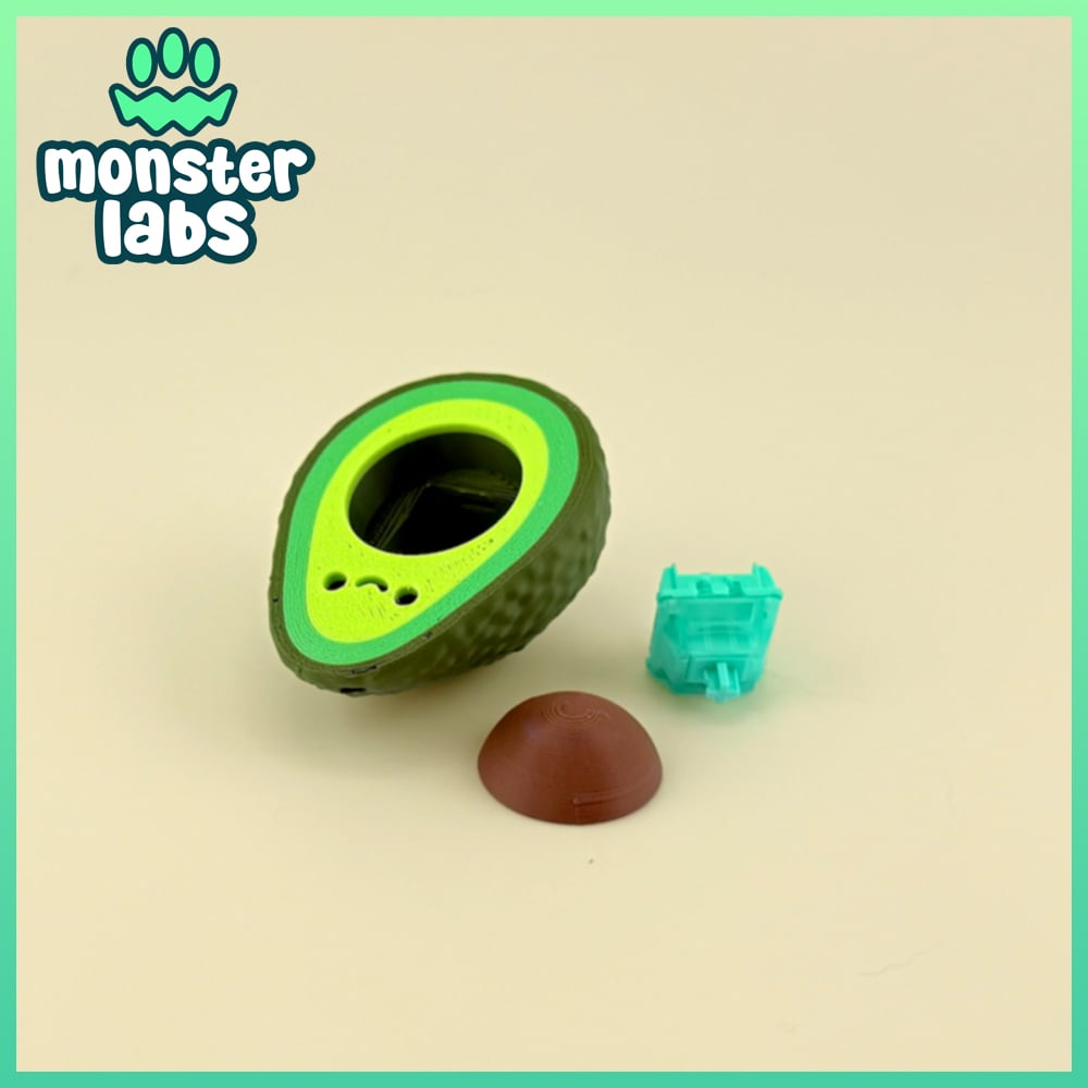 Avocado Fidget Clicker Keychain 3d model