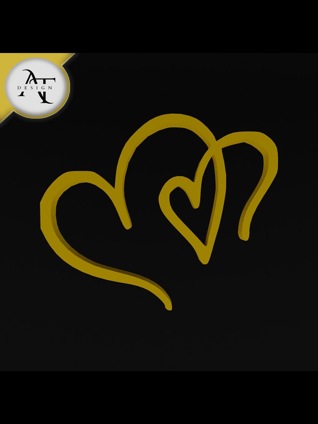 Simple Heart Symbol - 2D Art 3d model