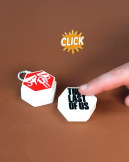 Fireflies STOP sign Fidget Clicker Keychain 3d model