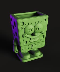 SpongeBob Figure Planter STL | Cartoon 3D Print | HighDetail 3d model