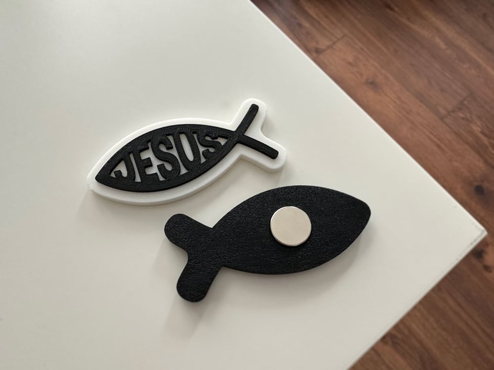 Jesus Fish Ichthys Magnet 3d model