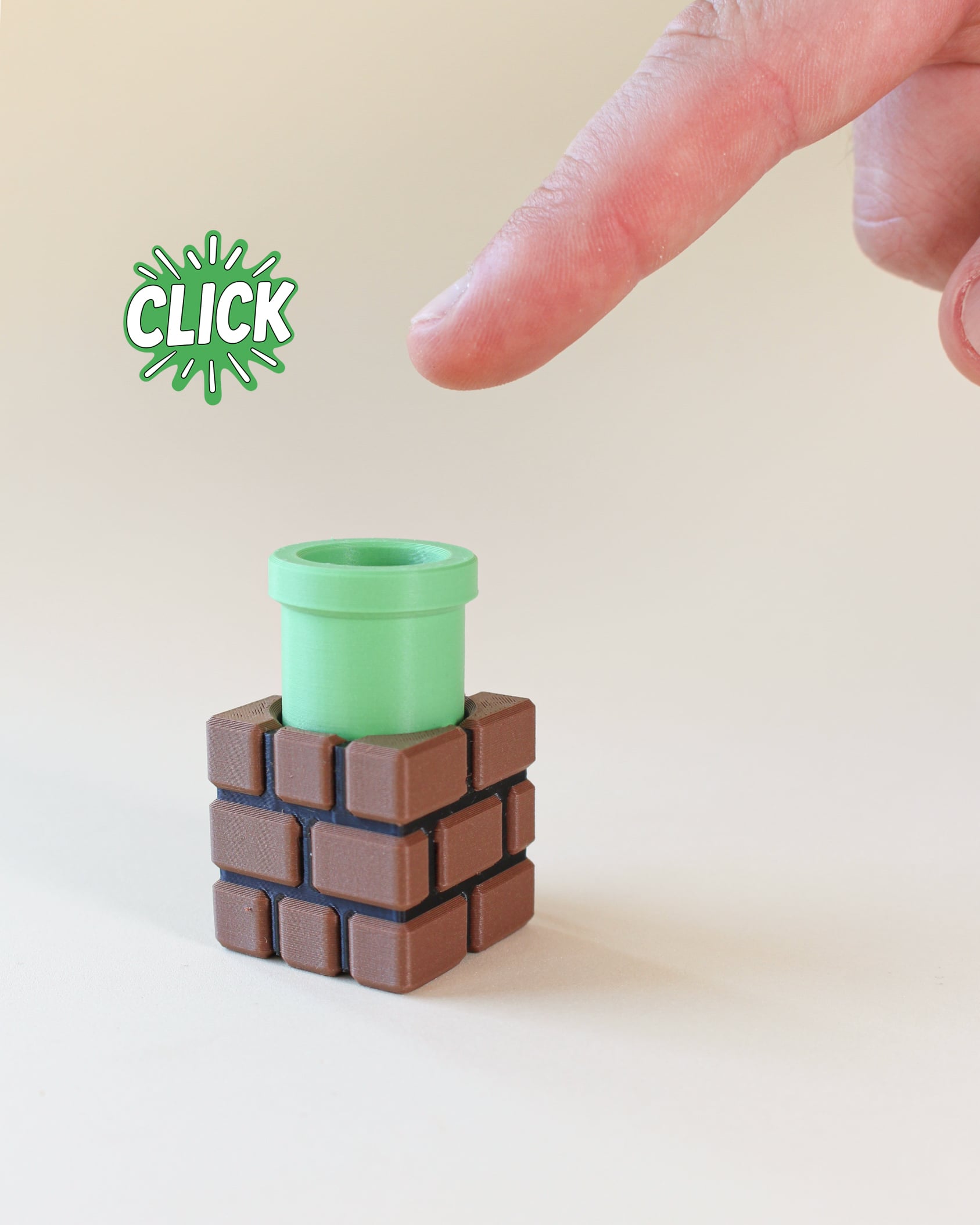 Brick Pipe Fidget Clicker Keychain 3d model