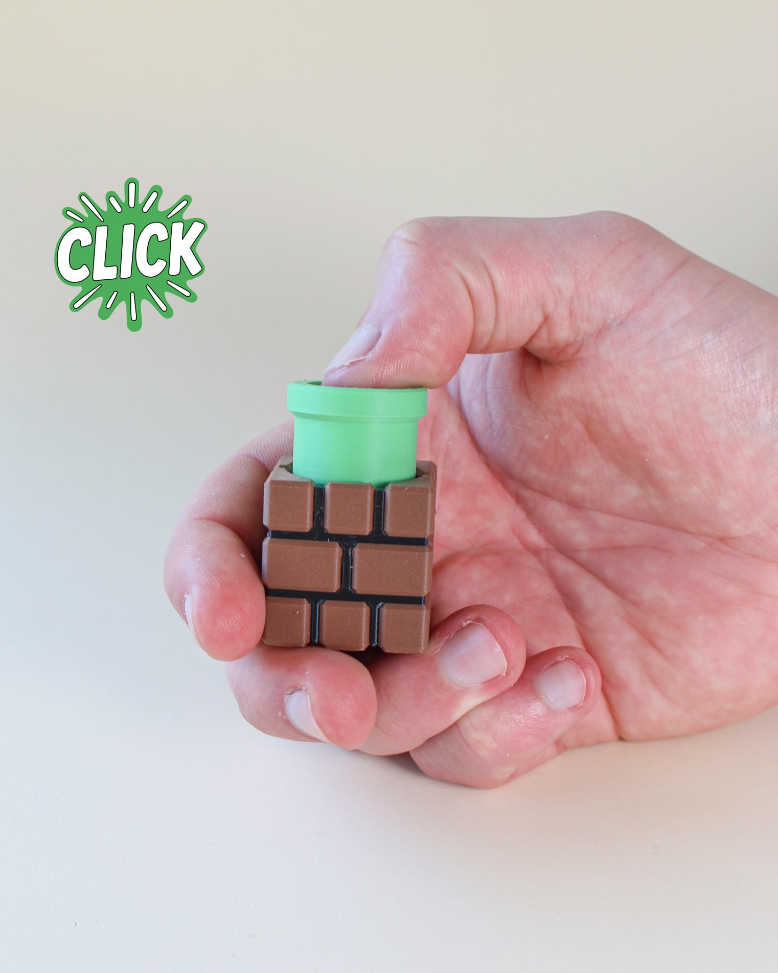 Brick Pipe Fidget Clicker Keychain 3d model