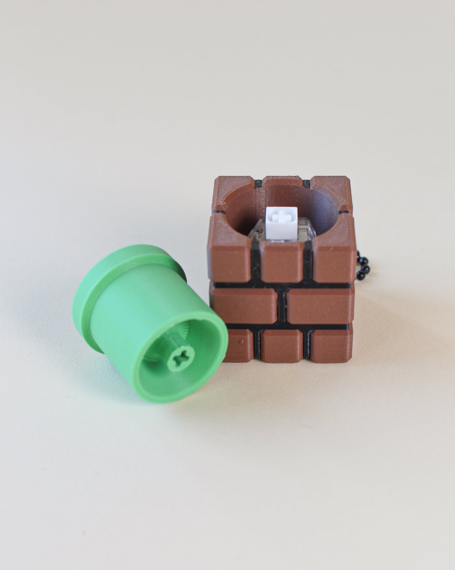 Brick Pipe Fidget Clicker Keychain 3d model