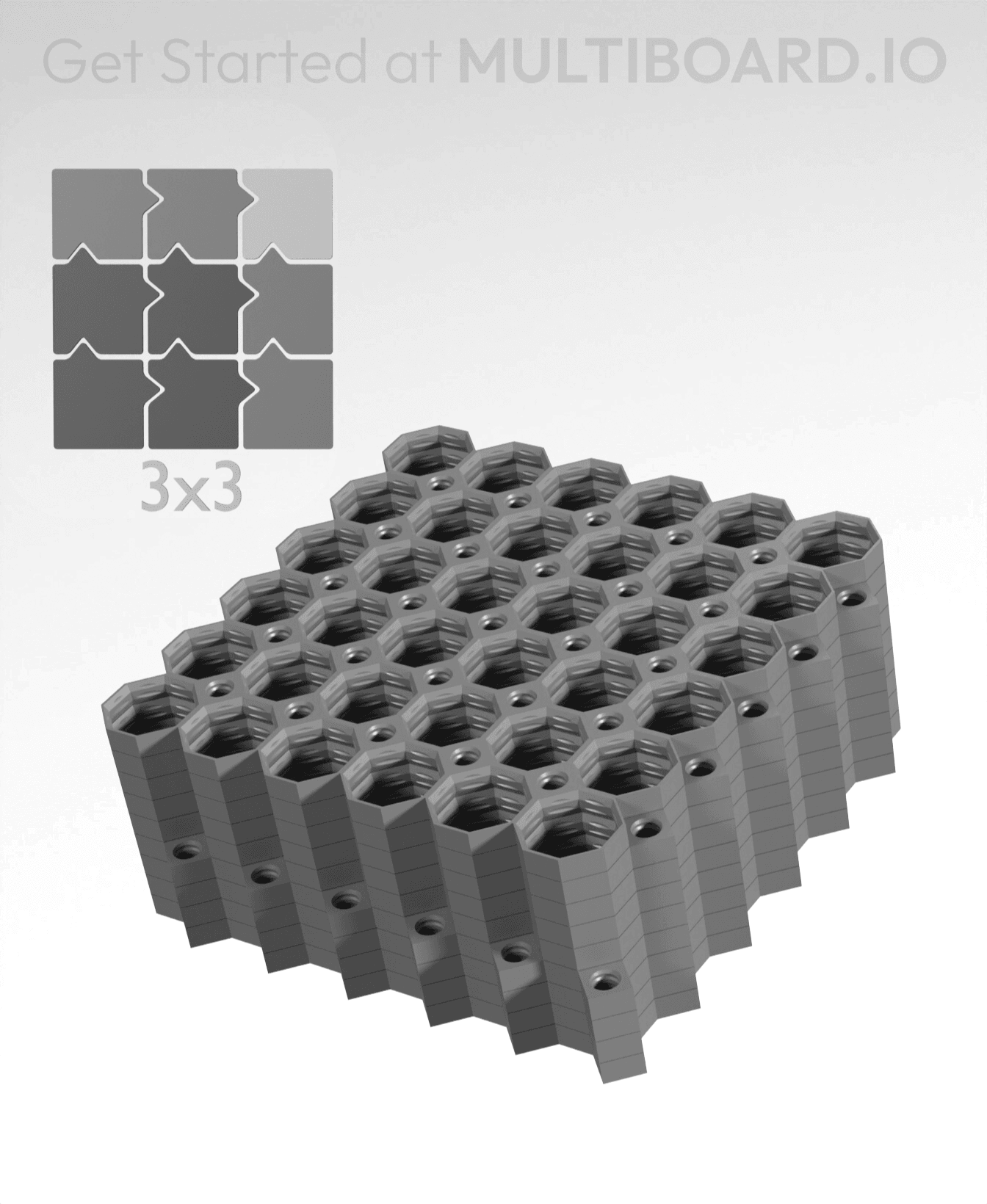 6x6 Legacy Tiles - 3x3 Board - Ironing Stack 3d model