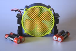 Battery-Powered Cyberpunk Desk Fan 3d model