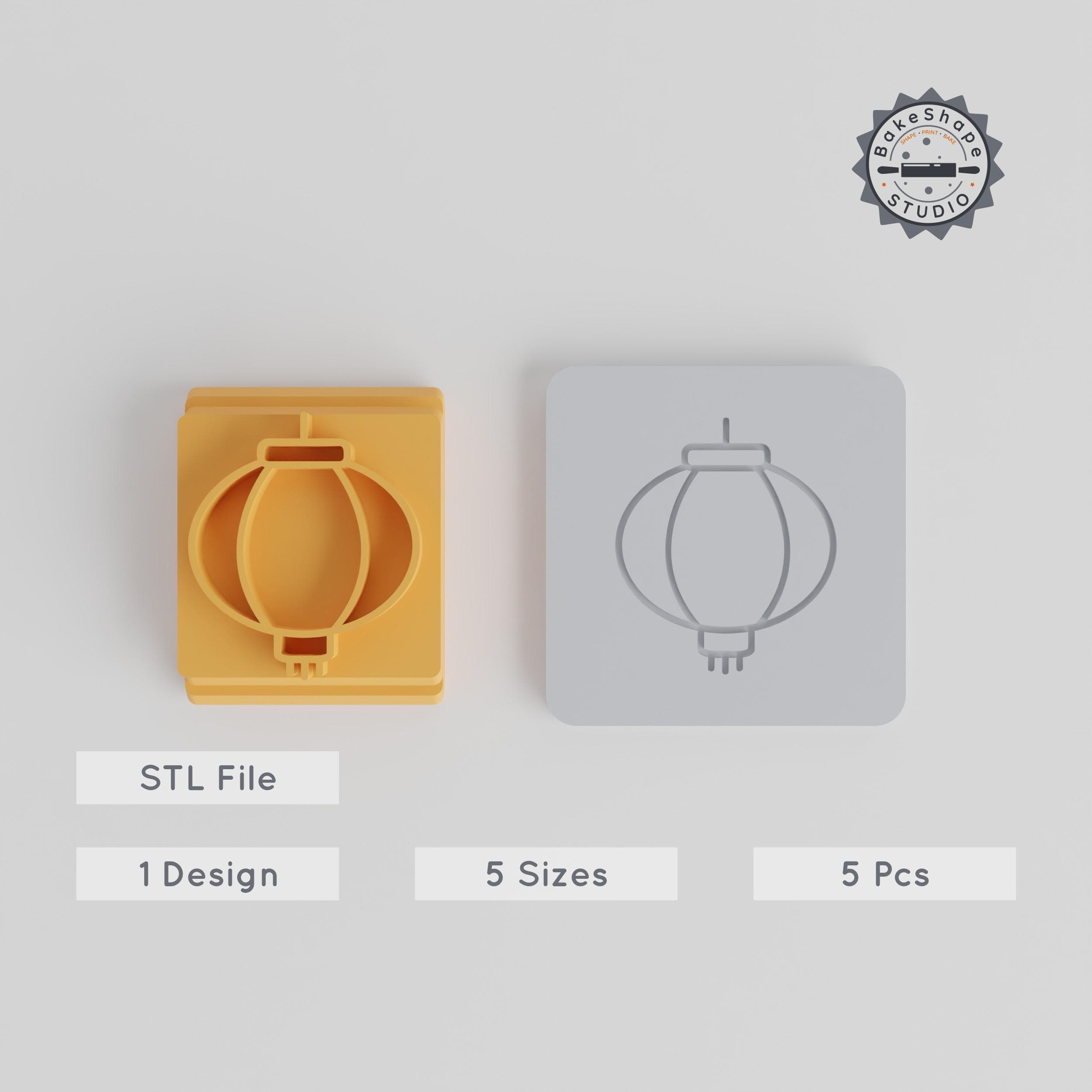 Lantern Stamp Tile Set, 5 Motif Sizes 20-40mm, Perfect for Clay, Cookies & Fondant PRODUCT_2181 3d model