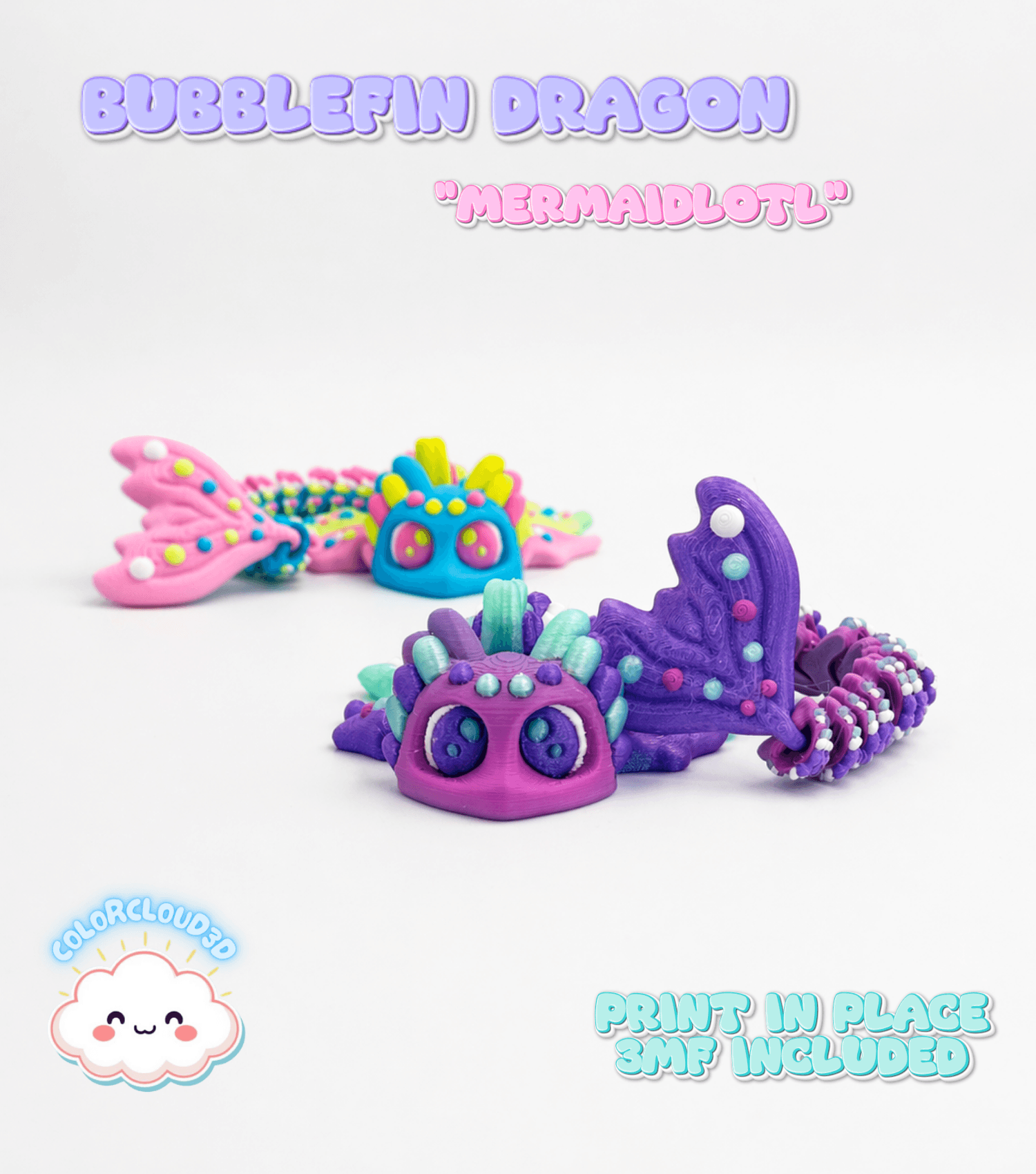 Bubblefin Dragon (Mermaidlotl) 3d model