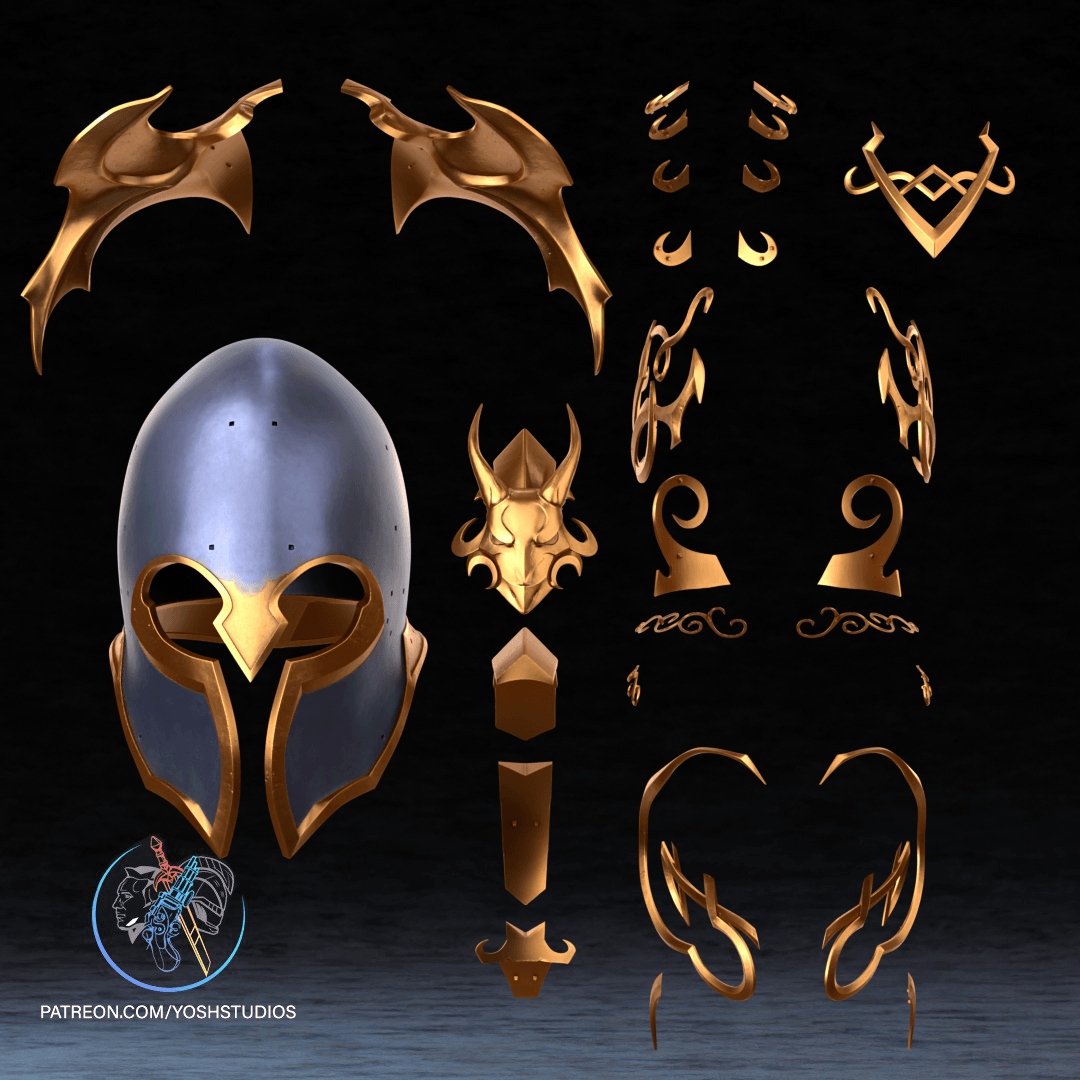 Akatosh Helmet 3D Printer File STL 3d model