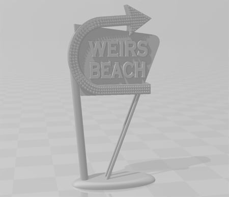 Weirs Beach Sign (HO Scale?) 3d model