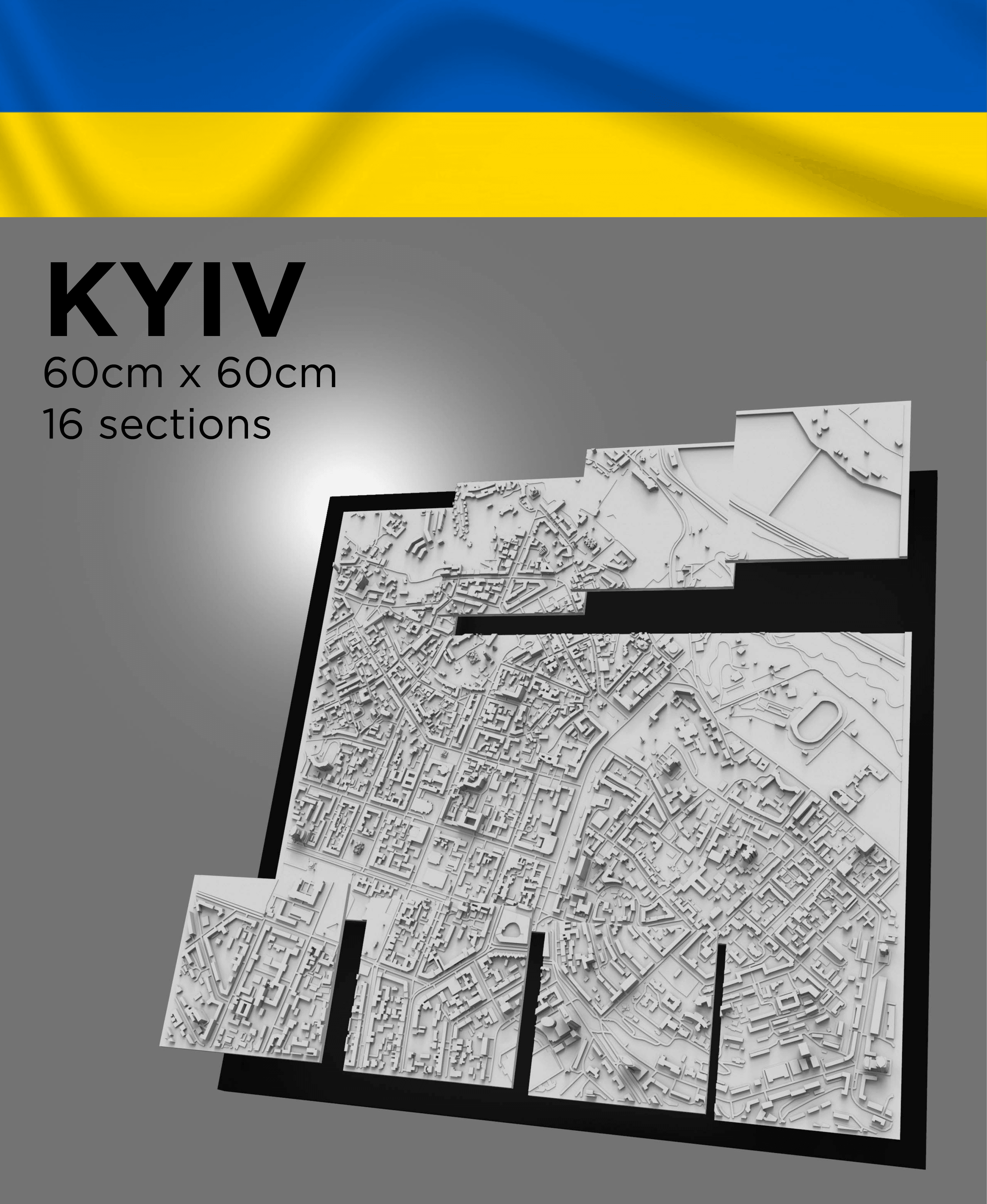 KIEV, Skyline 3d map 3d model