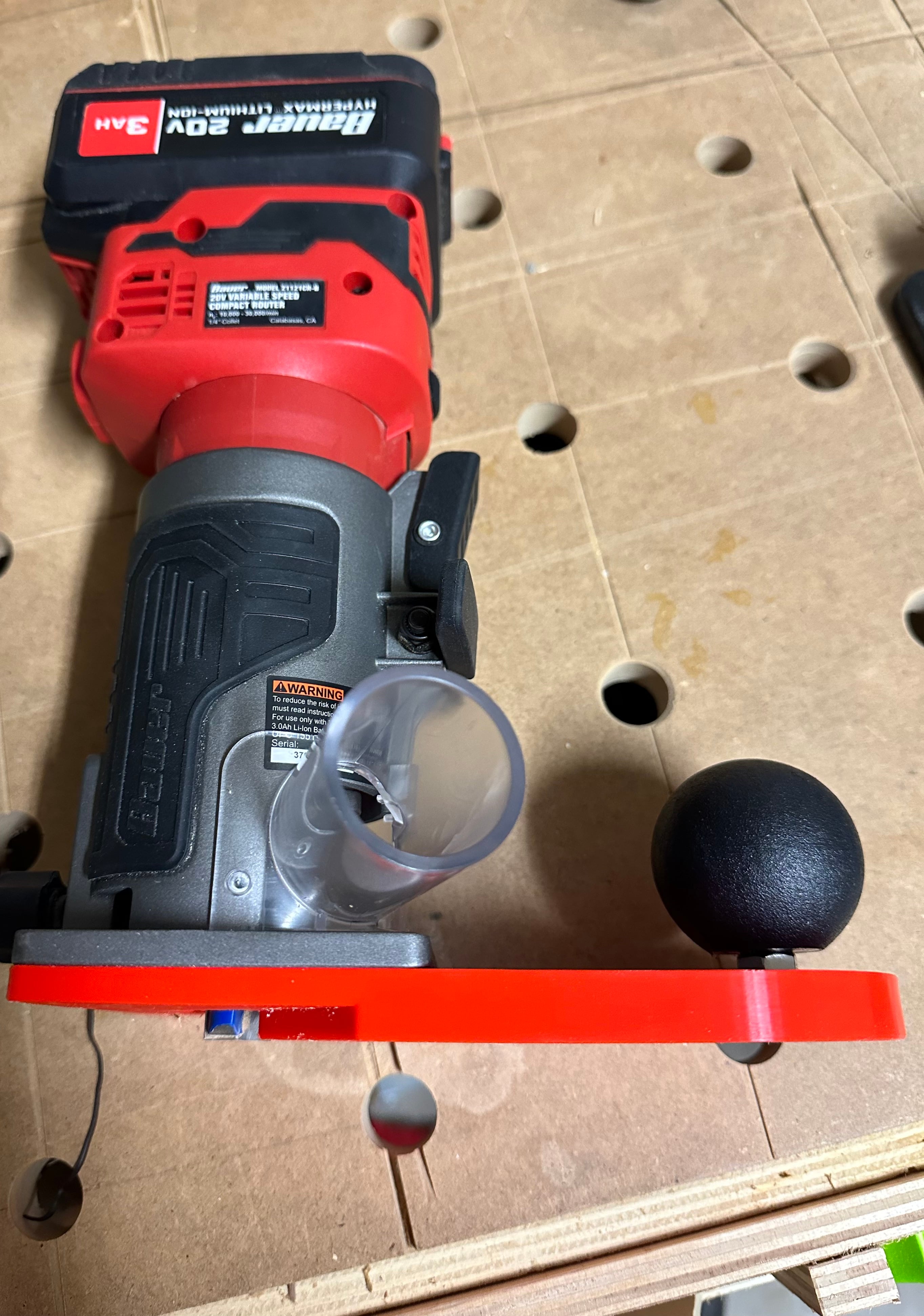 Vertical Edge Banding Baseplate for Bauer 20v Trim Router 3d model