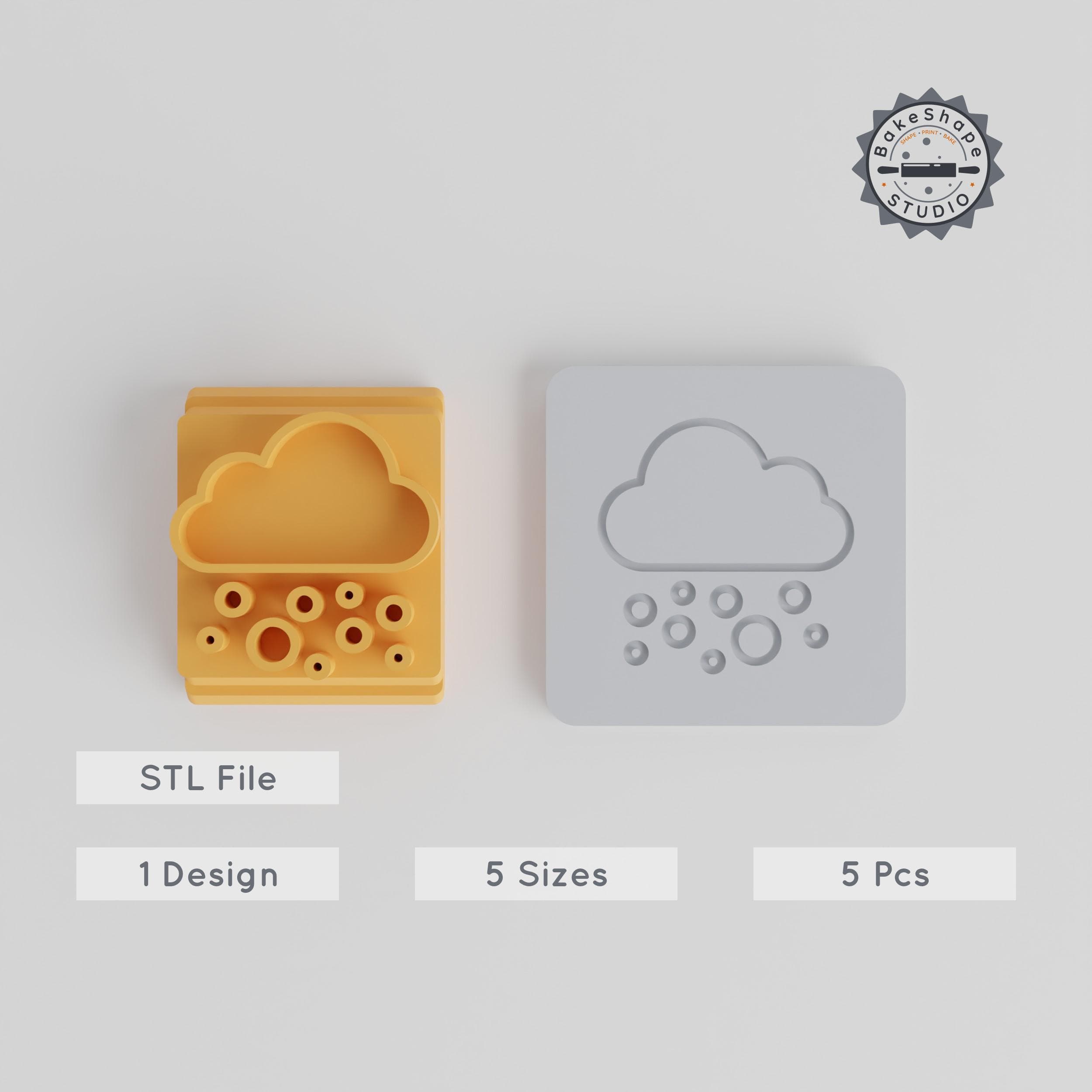 Snow Stamp Tile Set, 5 Sizes, Perfect for Clay, Cookies & Fondant, Winter Motif Design PRODUCT_5442 3d model