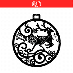 Christmas Reindeer Ornament STL 3d model