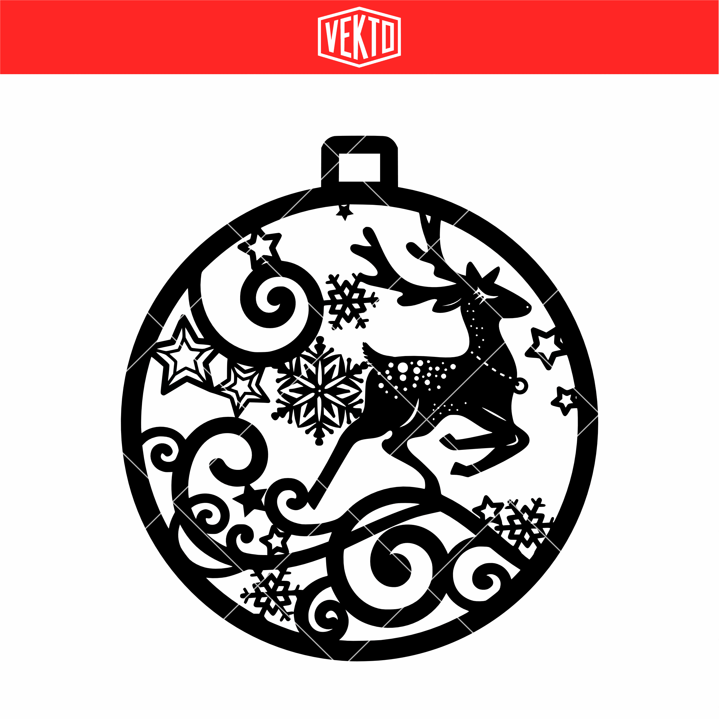 Christmas Reindeer Ornament STL 3d model