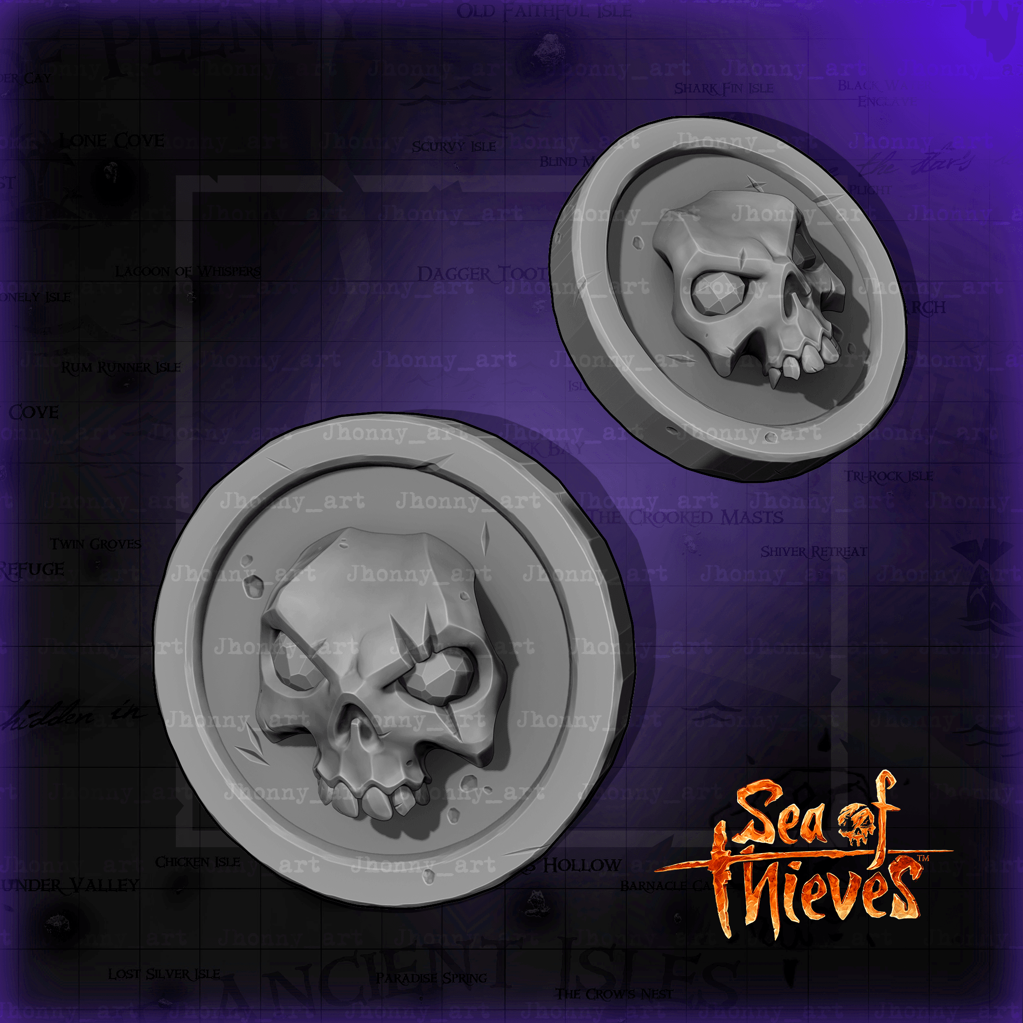 Skull Coin 3d model