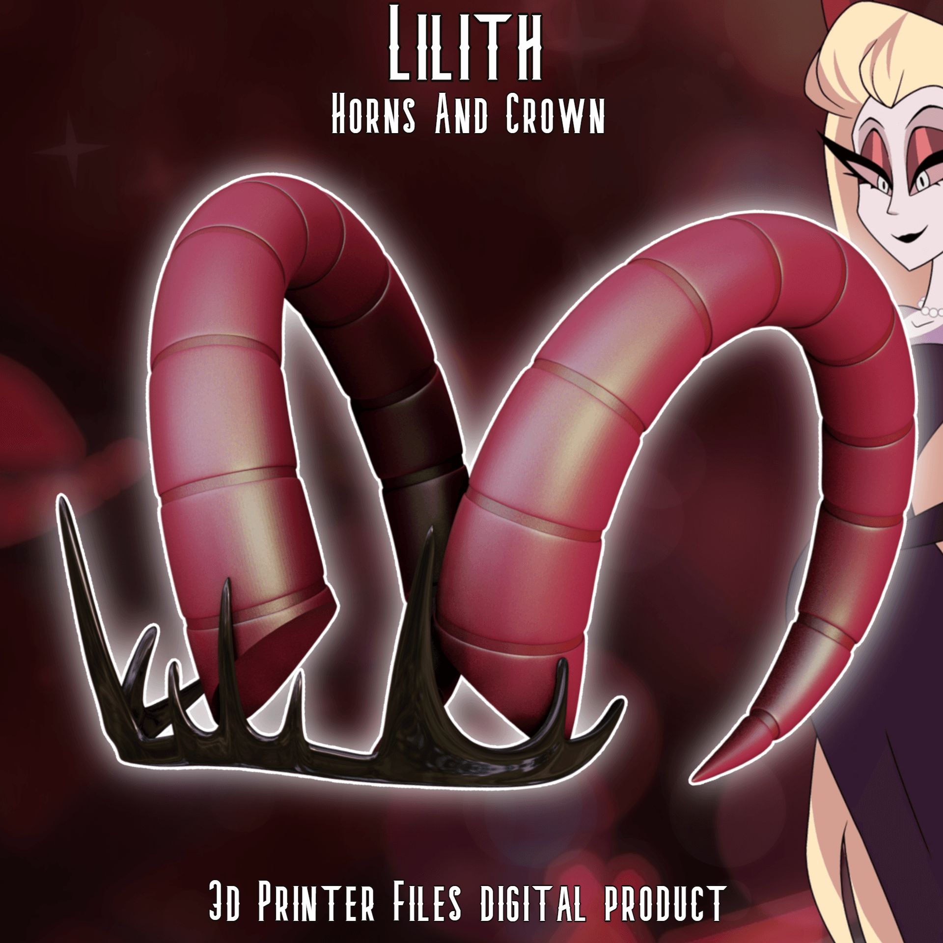 Lilith Cosplay Set Hazbin Hotel 3d model